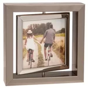 Dark Silver Spin 4 x 4 Photo Frame