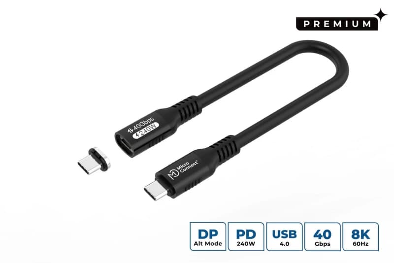 Microconnect MC-LS-USB4CC0.15 USB cable USB4 Gen 3x2 0.15 m USB C Blac