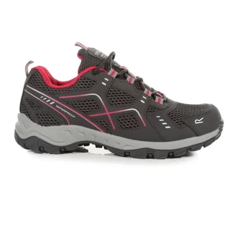 Regatta Womens Vendeavour Waterproof Lace Up Walking Shoes UK Size 7 (EU 41) Granite/Pink Potion RWF785-Y13-7