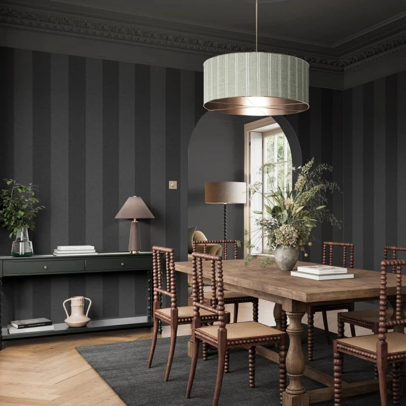 Superfresco Easy Regent Stripe Charcoal, Black 142524