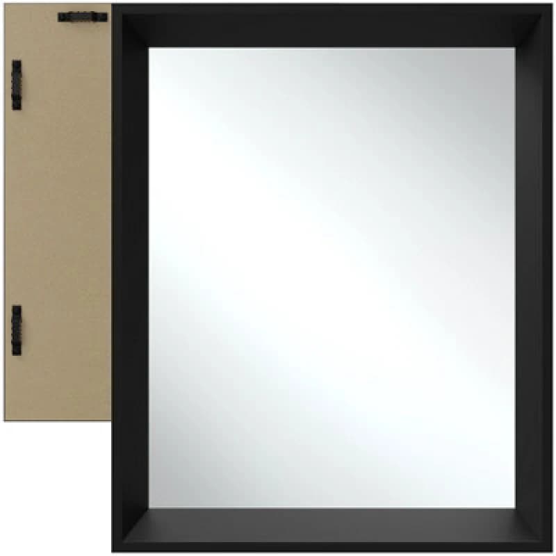Tectake Wall Mirror Elina - Rectangular, With Plastic Frame, Includes Mounting Materials 40.6 X 50.8cm - Black
