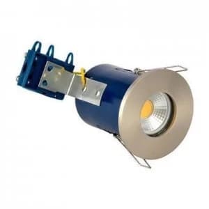 Fixed Fire Rated IP65 Satin Chrome Downlight-No Bulb-Single