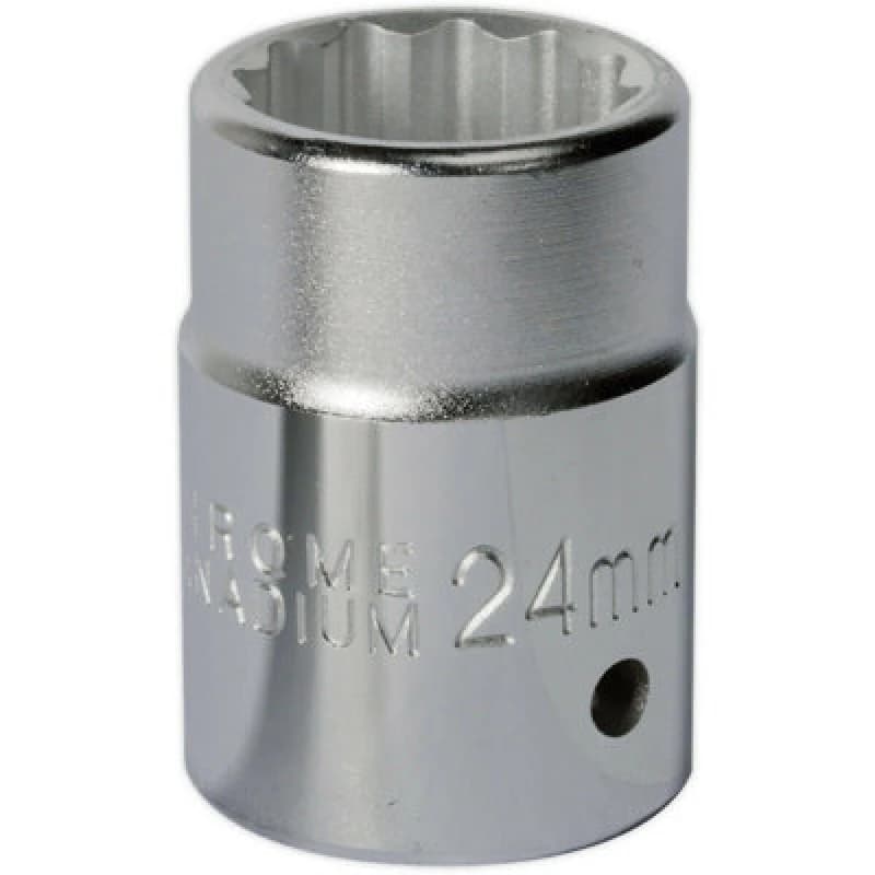 Loops 24mm Forged Steel Drive Socket - 3/4" Square Drive - Chrome Vanadium Socket Metallics