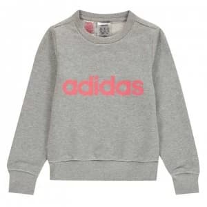 adidas Linear Pullover Sweatshirt - Grey/Pink