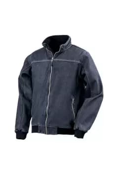 Stone Wash Denim Bomber Jacket