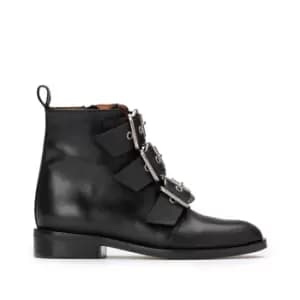 Dirce Leather Buckled Ankle Boots