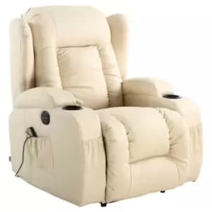 Caesar Electric Massage Heated Recliner - Cream