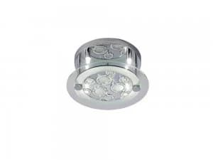 Ceiling Round with Circle Pattern 4 Light Polished Chrome, Crystal