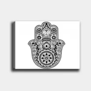 MANDALA20 White Black Decorative Canvas Painting