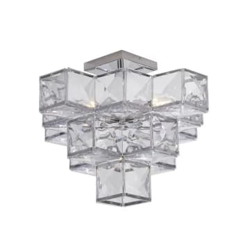 Glacier 5 Light Acryclic Semi Flush Ceiling Light - Chrome