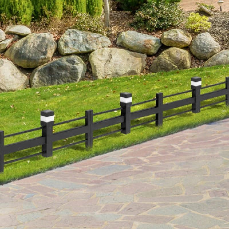 Sunjoy Cromwell Black Iron Solar Fence Panels (5-Pack)
