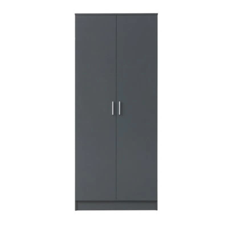 Timber Art Design 2 Door Double Wardrobe In Dark Grey