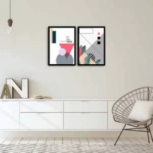 2PSCT-03 Multicolor Decorative Framed MDF Painting (2 Pieces)