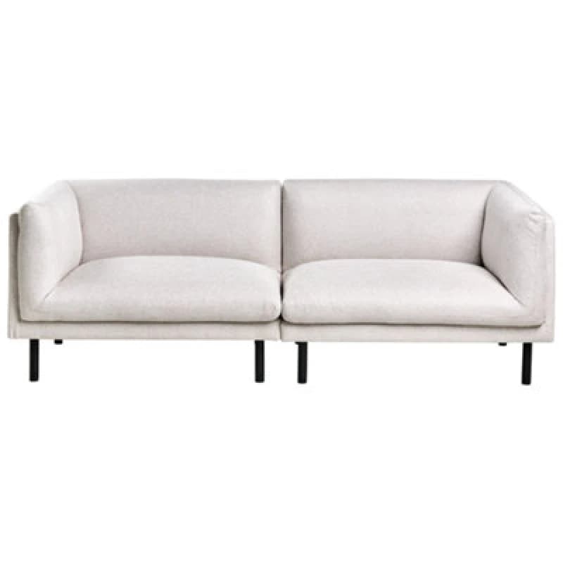 Beliani Sofa 3 Seater Vorgod Fabric Light Beige