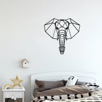 Elephant 2 - Black Decorative Metal Wall Accessory