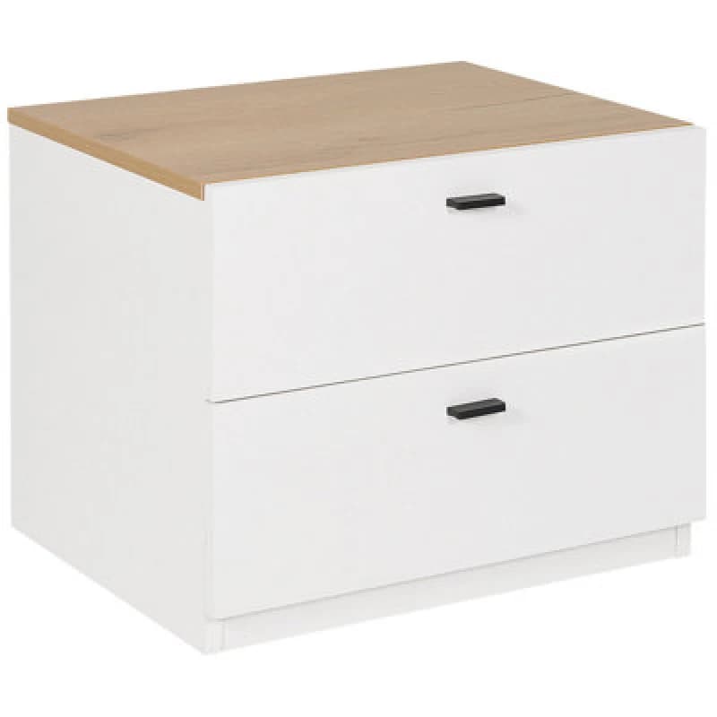 Beliani 2 Drawer Bedside Table Edison White