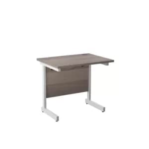 1800 X 800 Single Upright Rectangular Desk Grey Oak-White