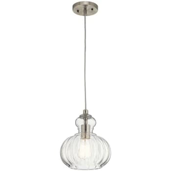 Elstead - Riviera 1 Light Pendant, Brushed Nickel, E27