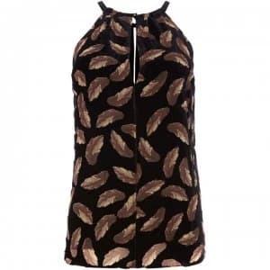 Label Lab Feather devore cami - Black