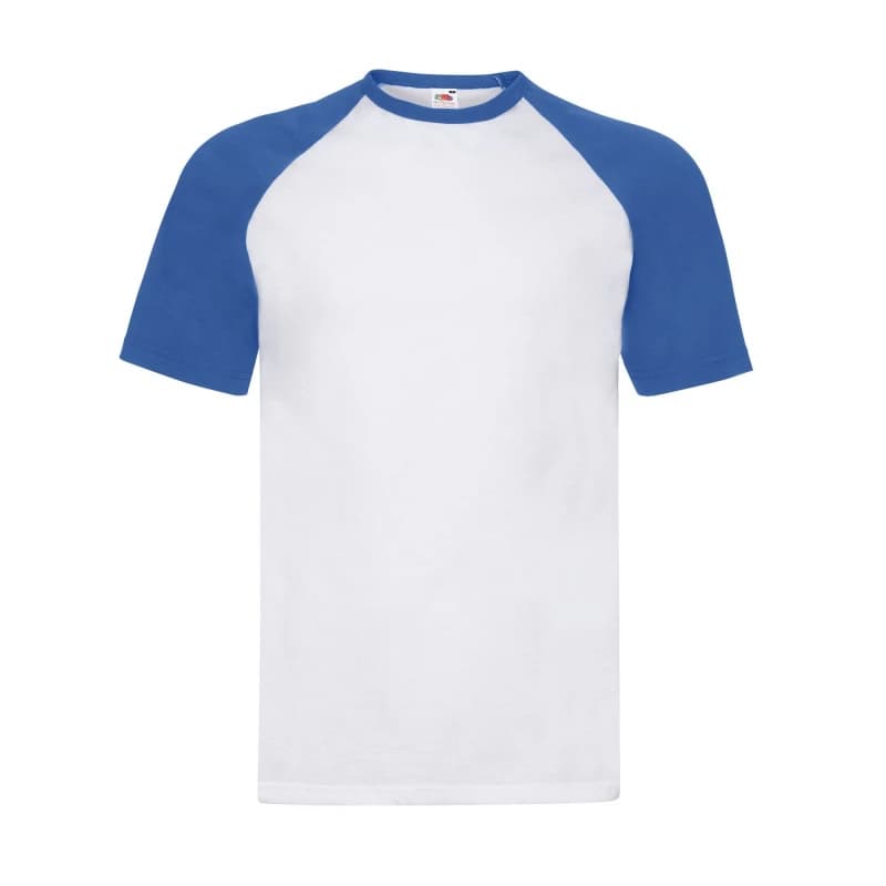 Fruit Of The Loom Fruit of the Loom Men Contrast Baseball T-Shirt in Blue Size: Small Blue S Male 5063425956227