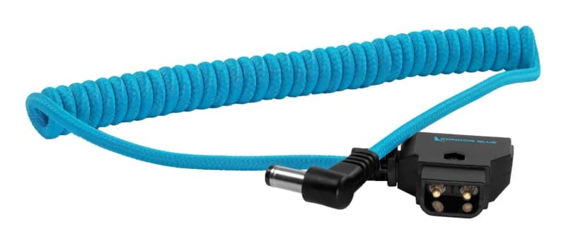 Kondor Blue D-Tap to DC Right Angle Coiled Cable - Canon C70