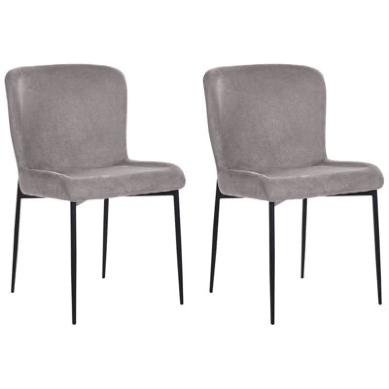 Beliani Set Of 2 Dining Chairs Ada Dark Grey