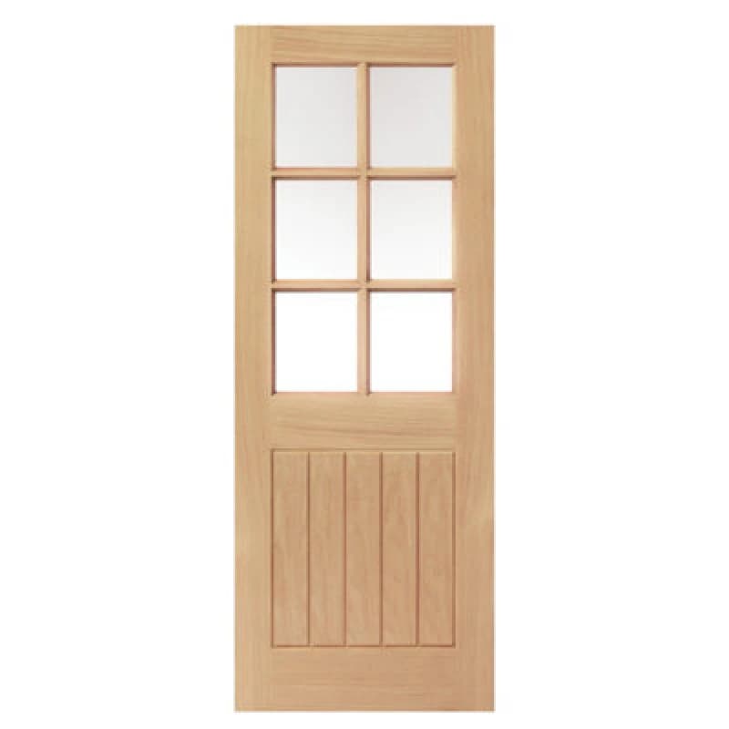 JB Kind Doors Thames Oak 6 Light Internal Door - Unfinished