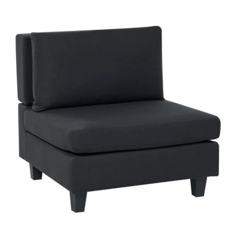 Beliani 1-Seat Section Unstad Fabric Black