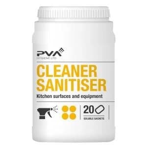 PVA Cleaner Sanitiser Kitchen Surface & Equipment Sachets Ref
