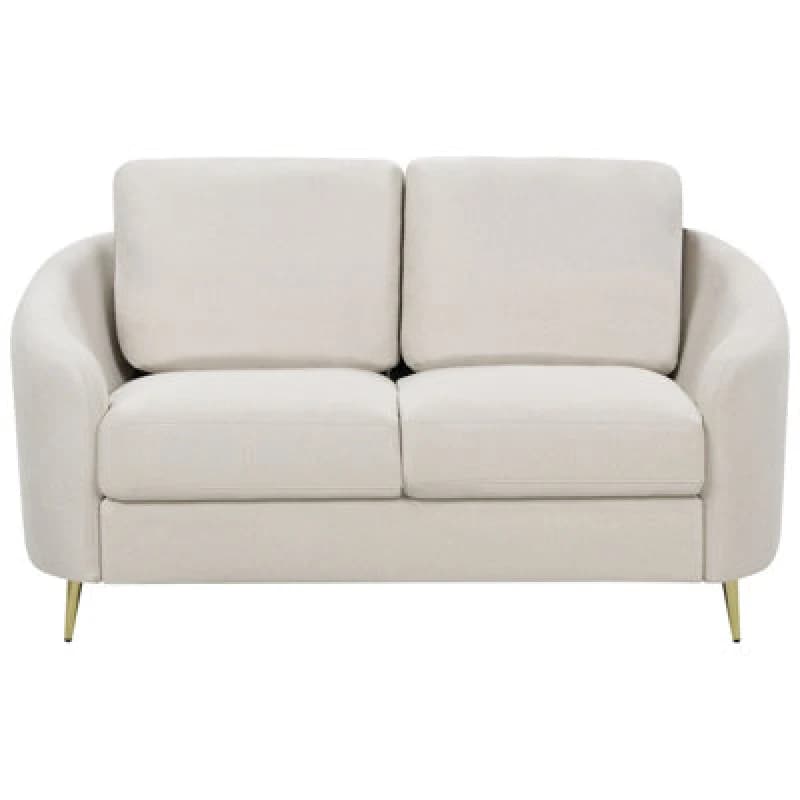 Beliani Sofa 2 Seater Trosa Fabric Light Beige