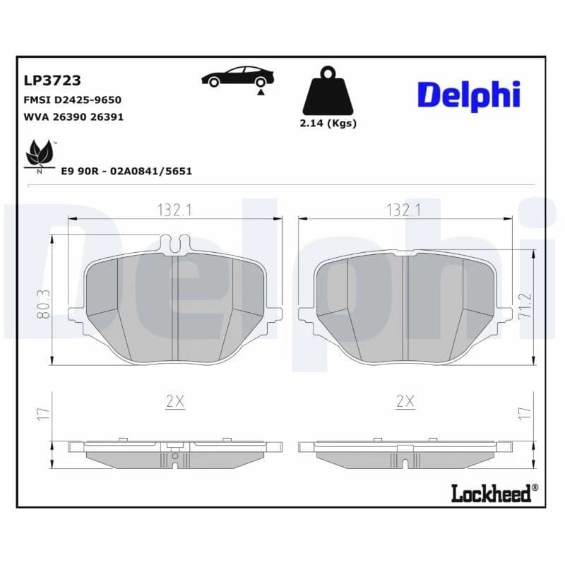 DELPHI Brake pad set DELPHI LP3723