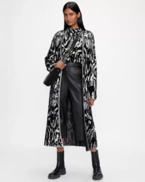 Longline Jacquard Zebra Cardigan