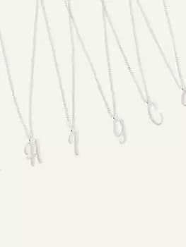 Accessorize Sterling Silver Plated Initial Pendant, Silver, Size L, Women