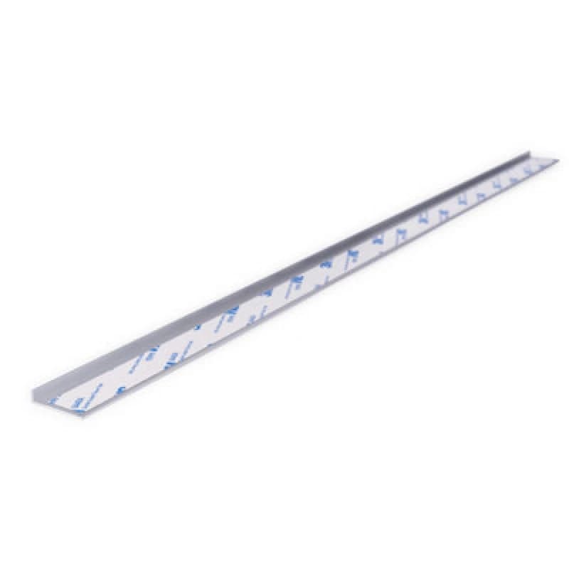 Splashwall Alloy Silver Aluminium Worktop End Cap (H)2440mm (W)4mm