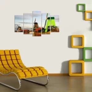 5PMX-018 Multicolor Decorative MDF Painting (5 Pieces)