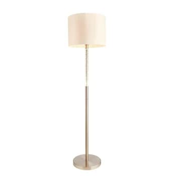 Endon Andromeda - 1 Light Floor Lamp Satin Chrome, Acrylic With Bubbles, E27