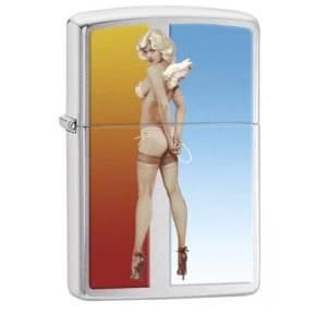 Zippo Olivia Wings Brushed Chrome Windproof Lighter