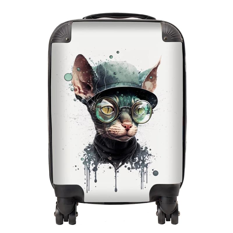 Warren Reed - Designer Cornish Rex Cat Splashart Suitcase Size: Medium Multicolor Unisex Medium