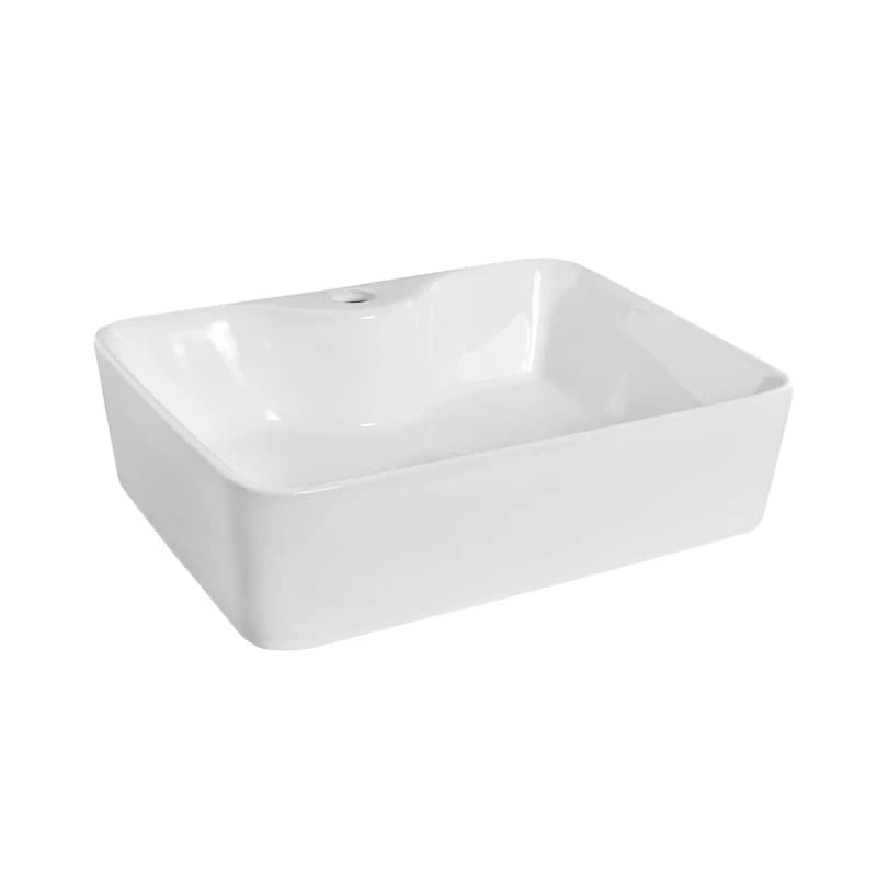 Balterley Rectangular 1 Tap Hole Countertop Vessel without Overflow 485mm White