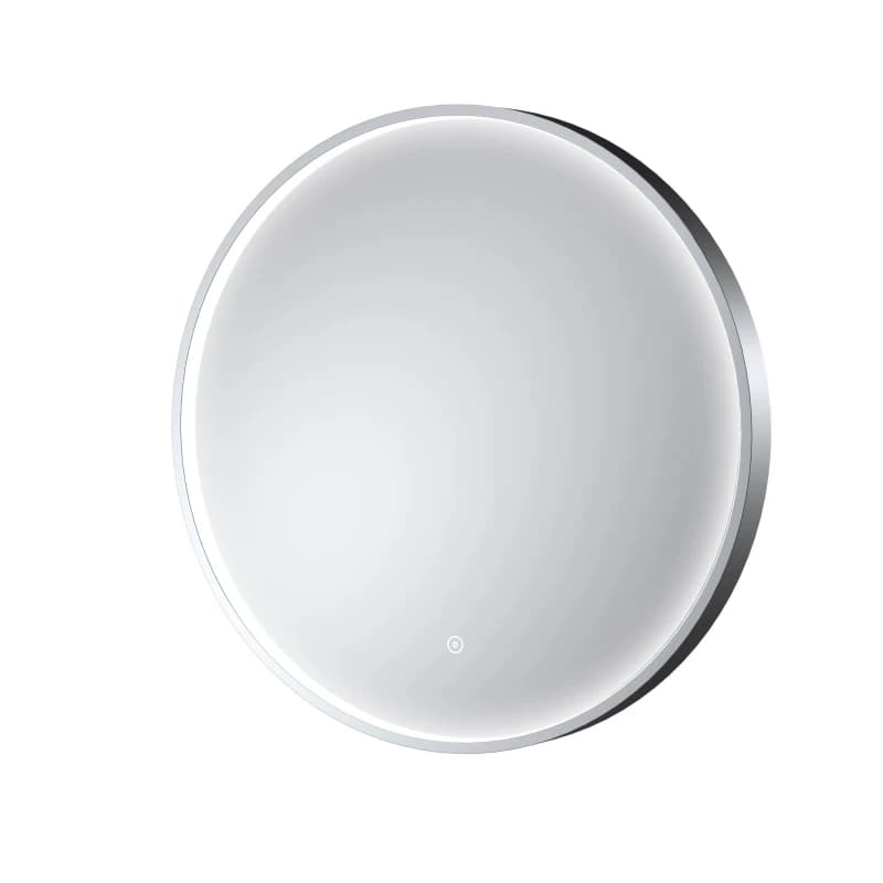 Balterley Round Inset Framed LED Touch Sensor Mirror - 600mm - Chrome Silver