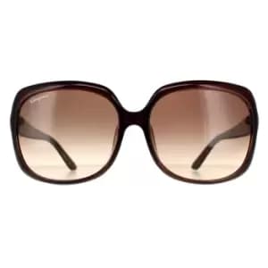 Rectangle Brown Brown Gradient Sunglasses
