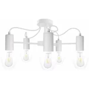 Keter Maya Multi Arm Semi Flush Ceiling Light White, 60cm, 5x E27