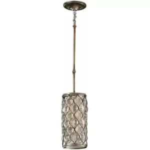 Loops - 1 Bulb Ceiling Pendant Light Fitting Burnished Silver LED E27 60W Bulb