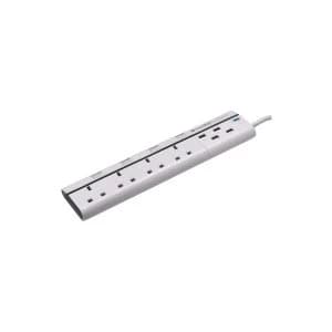 Swordfish VariSocket 4 Socket and 4 USB Surge Protected Power Board Wh
