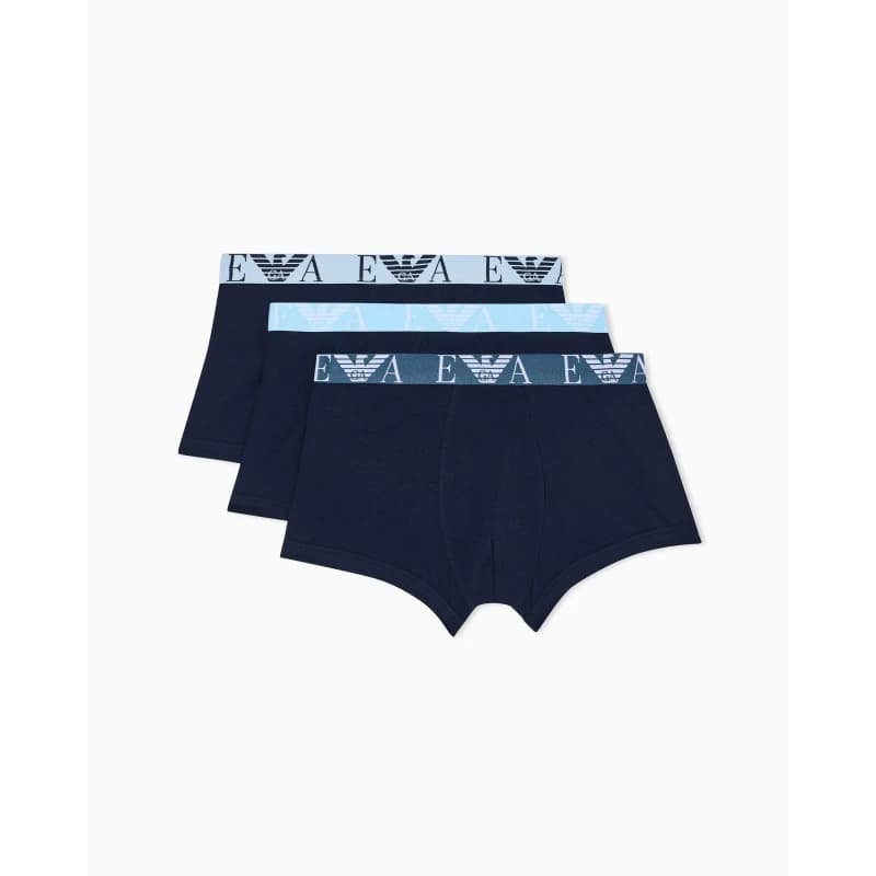 Emporio Armani 3 Pack Trunks Blue XL
