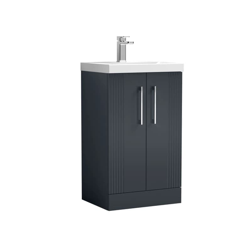 Balterley 2 Door Floor Standing Vanity Unit Thin Edge Basin 500mm Grey