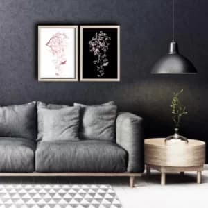 2PKCT-005 Multicolor Decorative Framed MDF Painting (2 Pieces)