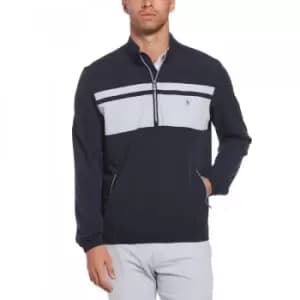 Original PENGUIN 1/4 ZIP BLOCKED Wind Jacket BLACK IRIS - S