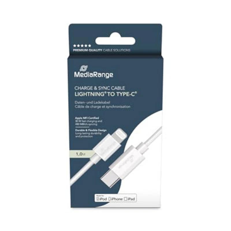 MediaRange Apple Lightning to USB Type-C Charge + Sync Cable 1m MRCS215