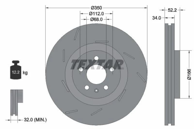 Brake disc TEXTAR 92319005